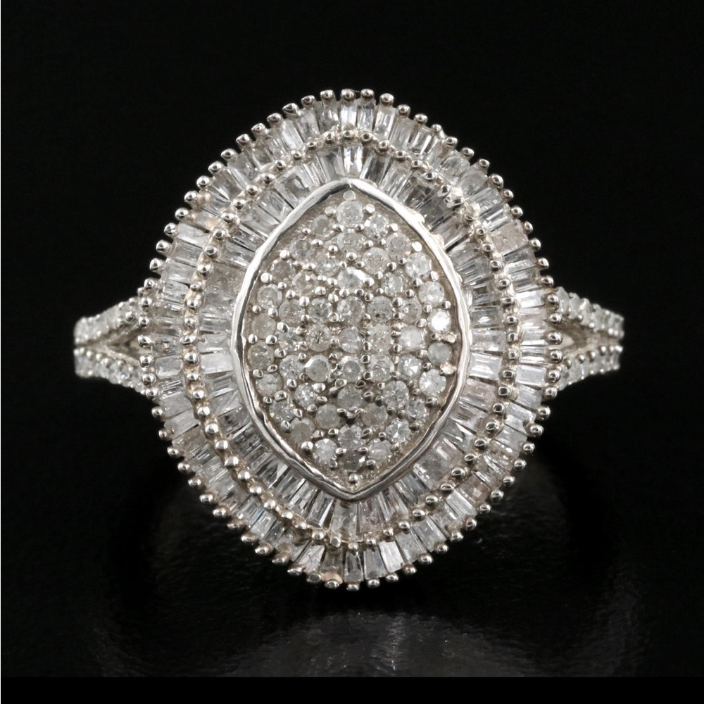 Diamond ring one carat plus in 925 sterling silver